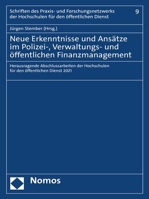 cover image of Neue Erkenntnisse und Ansätze im Polizei-, Verwaltungs- und öffentlichen Finanzmanagement